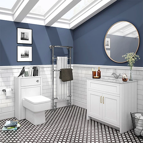 Chatsworth White Marble 810mm Traditional White Vanity Unit + Toilet Package 1 Chatsworth White Marble 810mm Traditional White Vanity Unit + Toilet Package