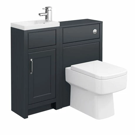 Chatsworth Traditional Cloakroom Vanity Unit Suite - Graphite 1 Chatsworth Traditional Cloakroom Vanity Unit Suite - Graphite