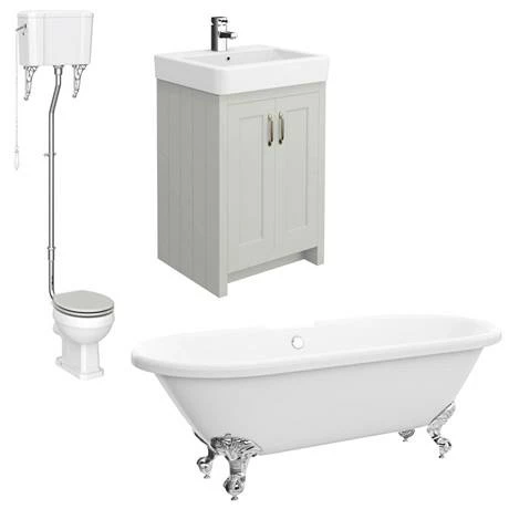 Chatsworth High Level Grey Roll Top Bathroom Suite 4 Chatsworth High Level Grey Roll Top Bathroom Suite - Image 4