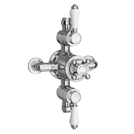 Chatsworth 1928 Traditional Triple Exposed Thermostatic Shower Valve 1 Chatsworth 1928 Traditional Triple Exposed Thermostatic Shower Valve