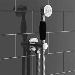 Chatsworth Black Traditional Outlet Elbow With Parking Bracket, Flex & Handset