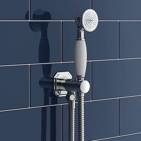 Chatsworth Traditional Outlet Elbow With Parking Bracket, Flex & Handset 1 Chatsworth Traditional Outlet Elbow With Parking Bracket, Flex & Handset