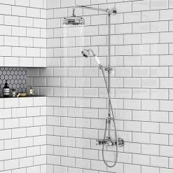 Chatsworth Thermostatic Shower With Diverter, Rigid Riser & Fixed Head