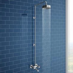 Chatsworth Thermostatic Shower Bar Valve With Rigid Riser & Bath Tap