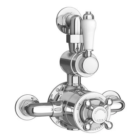 Chatsworth 1928 Twin Exposed Thermostatic Shower Pack (inc. Valve, Elbow + Fixed Shower Head) 2 Chatsworth 1928 Twin Exposed Thermostatic Shower Pack (inc. Valve, Elbow + Fixed Shower Head) - Image 2