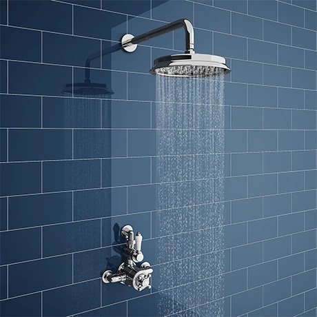 Chatsworth 1928 Twin Exposed Thermostatic Shower Pack (inc. Valve, Elbow + Fixed Shower Head) 1 Chatsworth 1928 Twin Exposed Thermostatic Shower Pack (inc. Valve, Elbow + Fixed Shower Head)