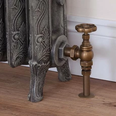 Chatsworth Traditional Daisy Wheel Angled Radiator Valves Rustic Brass 2 Chatsworth Traditional Daisy Wheel Angled Radiator Valves Rustic Brass - Image 2