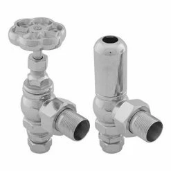 Chatsworth Traditional Daisy Wheel Angled Radiator Valves Chrome