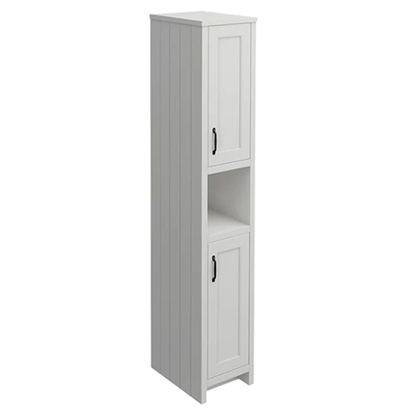 Chatsworth Traditional Grey Tall Cabinet With Matt Black Handles 1 Chatsworth Traditional Grey Tall Cabinet With Matt Black Handles