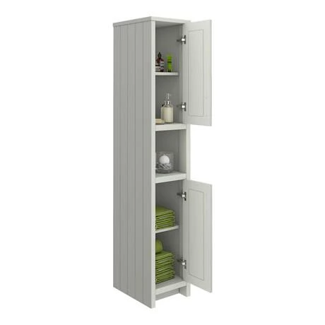 Chatsworth Traditional Grey Tall Cabinet With Matt Black Handles 2 Chatsworth Traditional Grey Tall Cabinet With Matt Black Handles - Image 2