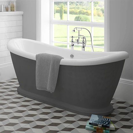 Chatsworth Dark Grey 1770 Double Ended Slipper Roll Top Bath 1 Chatsworth Dark Grey 1770 Double Ended Slipper Roll Top Bath