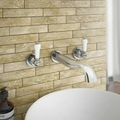 Alternative view of Chatsworth 1928 Traditional Lever Tap Package (Wall Mounted Bath Tap + Basin Tap)