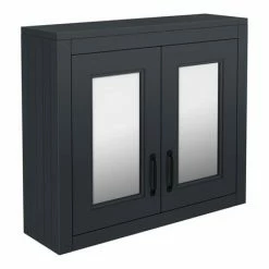Chatsworth Graphite 2-Door Mirror Cabinet - 690mm Wide With Matt Black Handles 5 Chatsworth Graphite 2-Door Mirror Cabinet - 690mm Wide With Matt Black Handles -Chatsworth Shop MCABBLKMB d2 460