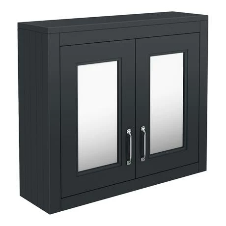 Chatsworth 690mm Graphite 2-Door Mirror Cabinet 2 Chatsworth 690mm Graphite 2-Door Mirror Cabinet - Image 2