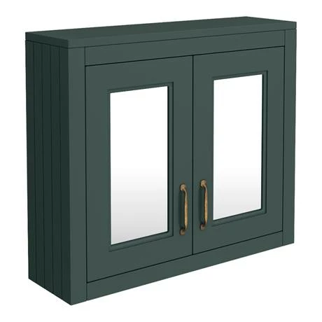 Chatsworth 690mm Green 2-Door Mirror Cabinet 2 Chatsworth 690mm Green 2-Door Mirror Cabinet - Image 2