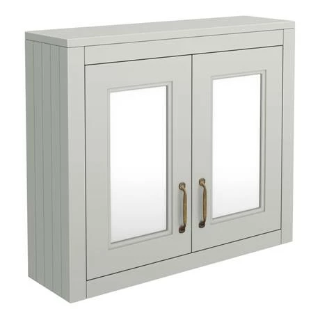 Chatsworth 690mm Grey 2-Door Mirror Cabinet 3 Chatsworth 690mm Grey 2-Door Mirror Cabinet - Image 3