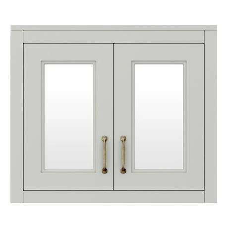 Chatsworth 690mm Grey 2-Door Mirror Cabinet 4 Chatsworth 690mm Grey 2-Door Mirror Cabinet - Image 4