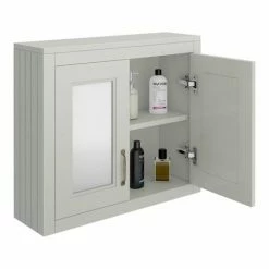 Alternative view of Chatsworth 690mm Grey 2-Door Mirror Cabinet