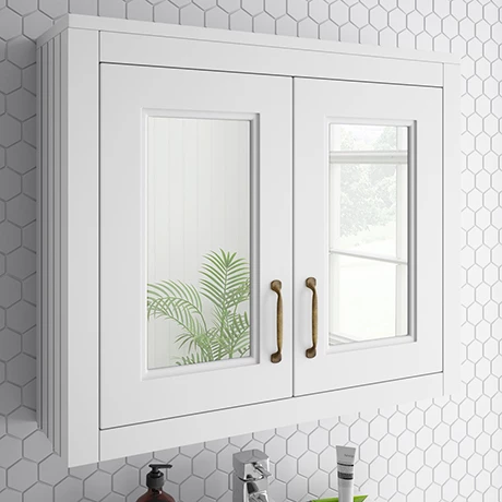 Chatsworth 690mm White 2-Door Mirror Cabinet 1 Chatsworth 690mm White 2-Door Mirror Cabinet
