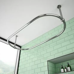 Chatsworth Luxury Oval Chrome Plated 1135 X 645mm Racetrack Shower Curtain Rail