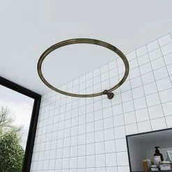 Chatsworth Traditional 800mm Diameter Antique Brass Circular Shower Curtain Rail