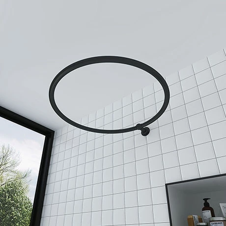 Chatsworth Traditional 800mm Diameter Matt Black Circular Shower Curtain Rail 1 Chatsworth Traditional 800mm Diameter Matt Black Circular Shower Curtain Rail