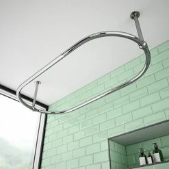 Chatsworth Traditional 1500 X 700mm Chrome Oval Shower Curtain Rail