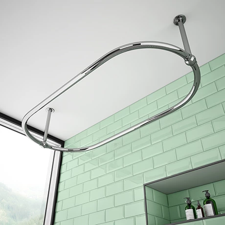 Chatsworth Traditional 1500 X 700mm Chrome Oval Shower Curtain Rail 1 Chatsworth Traditional 1500 X 700mm Chrome Oval Shower Curtain Rail