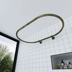 Chatsworth Traditional 1200 X 815mm Antique Brass Oval Shower Curtain Rail