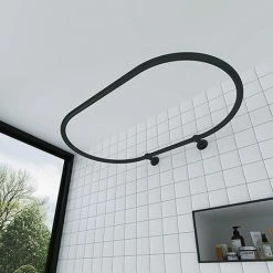 Chatsworth Traditional 1200 X 815mm Matt Black Oval Shower Curtain Rail