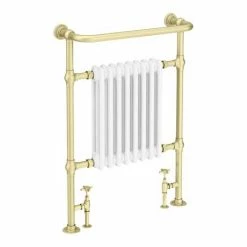 Alternative view of Chatsworth Savoy Brushed Brass Traditional Heated Towel Rail Radiator