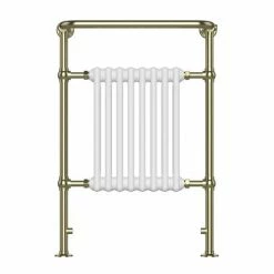Chatsworth Savoy Brushed Brass Traditional Heated Towel Rail Radiator -Chatsworth Shop SAVBB9 detail02 460