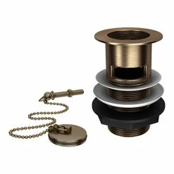 Chatsworth Antique Brass Slotted Basin Waste With Plug & Ball Chain