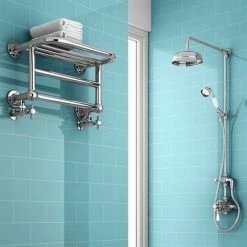 Alternative view of Chatsworth Traditional 300 X 500mm Chrome Heated Towel Rail Shelf
