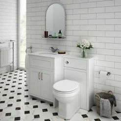 Alternative view of Chatsworth Traditional 700 X 490mm Arched Mirror With Glass Shelf - Chrome