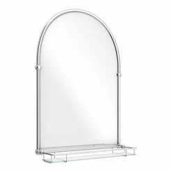 Chatsworth Traditional 700 X 490mm Arched Mirror With Glass Shelf - Chrome -Chatsworth Shop TMCS02 detail1 460