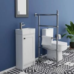 Alternative view of Chatsworth Traditional 1194 X 598mm Chrome Space-Saving Heated Towel Rail