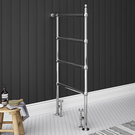 Chatsworth Traditional 1194 X 598mm Chrome Space-Saving Heated Towel Rail 1 Chatsworth Traditional 1194 X 598mm Chrome Space-Saving Heated Towel Rail