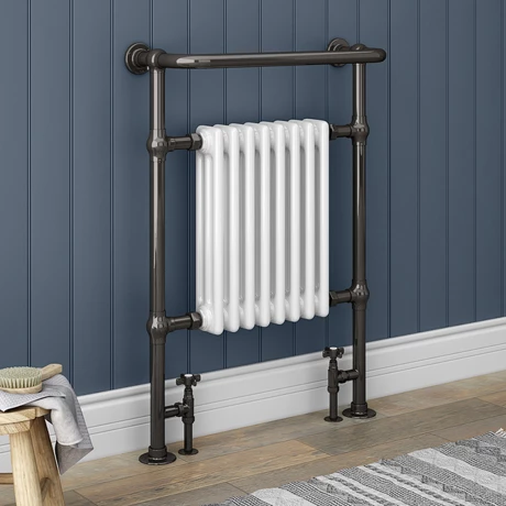 Chatsworth Savoy Black Nickel Traditional Heated Towel Rail 1 Chatsworth Savoy Black Nickel Traditional Heated Towel Rail