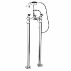 Chatsworth 1928 Traditional Black Lever Freestanding Bath Shower Mixer Tap