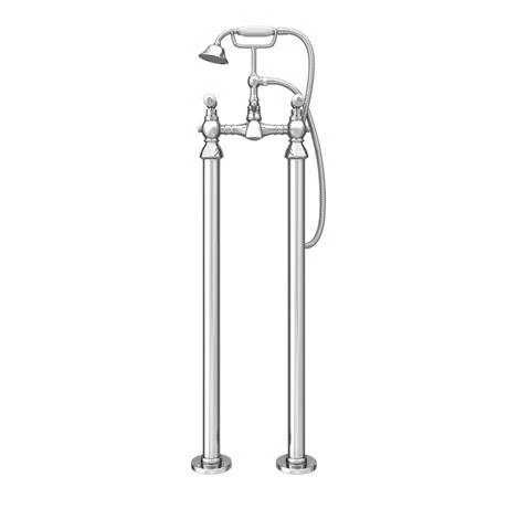 Chatsworth 1928 Traditional White Lever Freestanding Bath Shower Mixer Tap 6 Chatsworth 1928 Traditional White Lever Freestanding Bath Shower Mixer Tap - Image 6