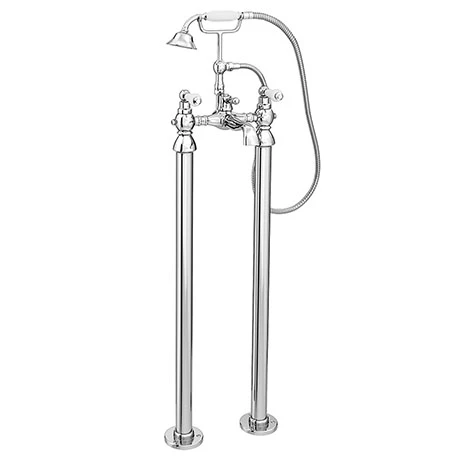 Chatsworth 1928 Traditional White Lever Freestanding Bath Shower Mixer Tap 1 Chatsworth 1928 Traditional White Lever Freestanding Bath Shower Mixer Tap