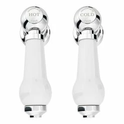 Alternative view of Chatsworth 1928 Traditional White Lever Bath Shower Mixer Tap With Shower Kit