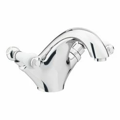 Chatsworth 1928 Traditional White Lever Mono Basin Mixer Tap
