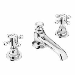 Chatsworth 1928 Traditional 3TH Crosshead Basin Mixer Tap + Waste