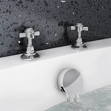 Chatsworth Traditional Deck Bath Side Valves With Freeflow Bath Filler 1 Chatsworth Traditional Deck Bath Side Valves With Freeflow Bath Filler