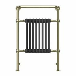 Alternative view of Chatsworth Savoy Traditional Heated Towel Rail Radiator (Brushed Brass & Anthracite Grey)