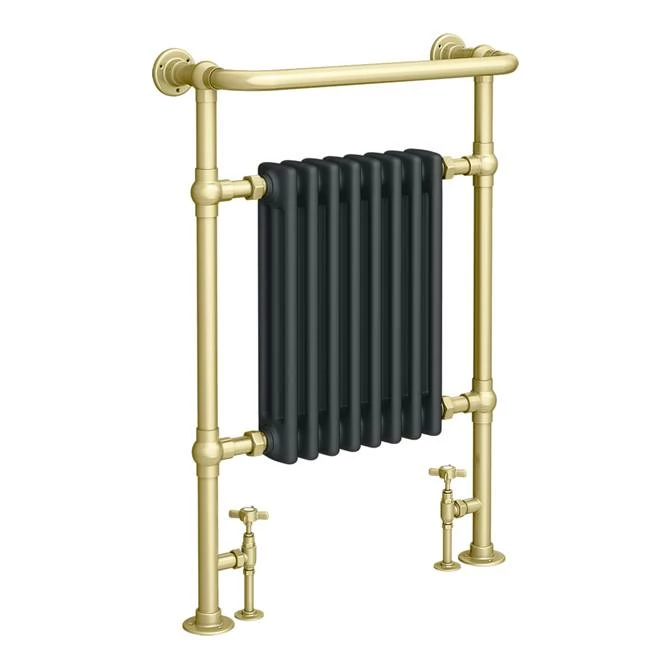 Chatsworth Savoy Traditional Heated Towel Rail Radiator (Brushed Brass & Anthracite Grey) 1 Chatsworth Savoy Traditional Heated Towel Rail Radiator (Brushed Brass & Anthracite Grey)