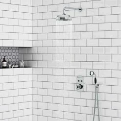 Alternative view of Chatsworth Traditional Black Outlet Elbow With Parking Bracket, Flex & Large Shower Handset