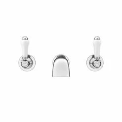 Chatsworth 1928 Traditional Wall Mounted White Lever Bath Filler Tap -Chatsworth Shop VIC16D d3 460